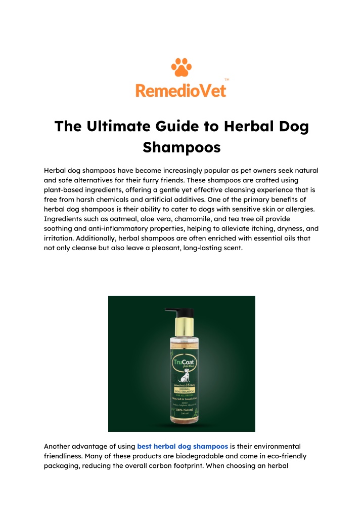 the ultimate guide to herbal dog shampoos