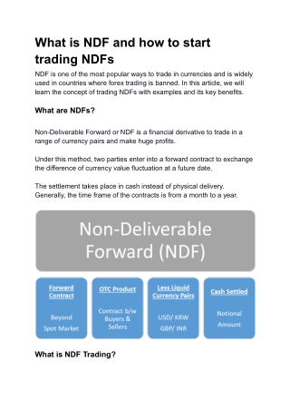 What is NDF and how to start trading NDFs