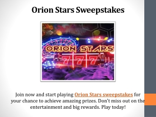 orion stars sweepstakes