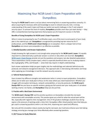 maximizing your ncsr level 1 exam preparation