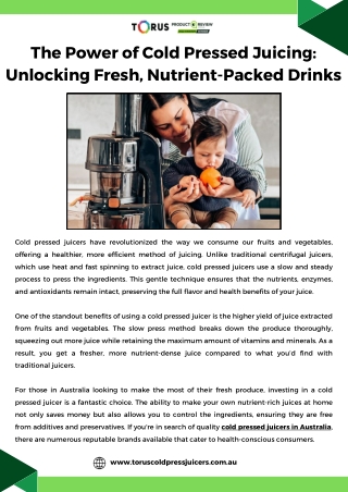 The Power of Cold Pressed Juicing: Unlocking Fresh, Nutrient-Packed Drinks
