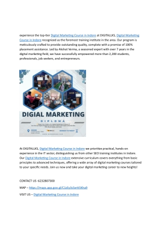 Digital Marketing Course in Indore