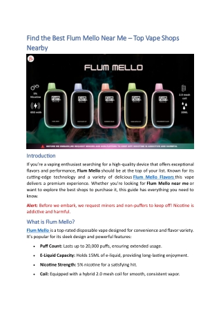 Find the Best Flum Mello Near Me Top Vape Shops Nearby