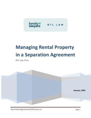 Managing Rental Property in a Separation Agreement