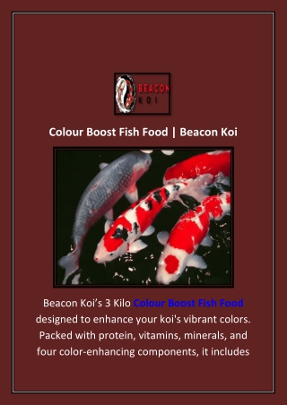 Colour Boost Fish Food | Beacon Koi