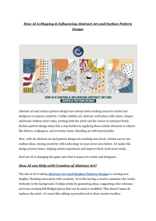 How AI is Shaping & Influencing Abstract Art and Surface Pattern Design