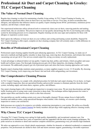 TLC Carpet Cleaning
