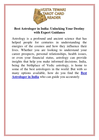 Best Astrologer in India Unlocking Your Destiny with Expert Guidance