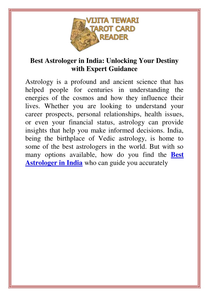 best astrologer in india unlocking your destiny