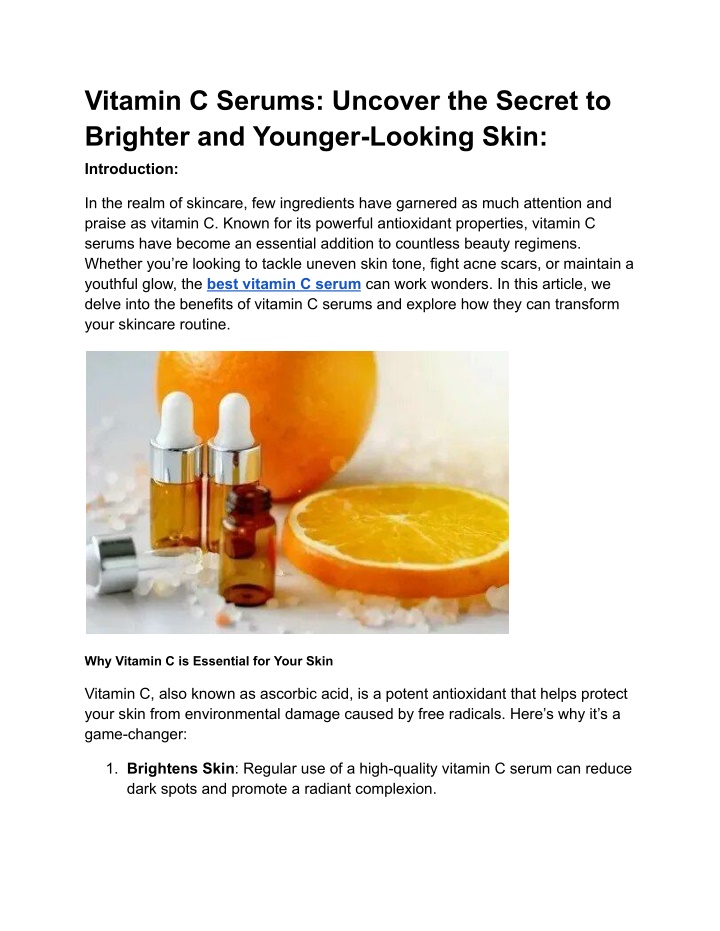 vitamin c serums uncover the secret to brighter