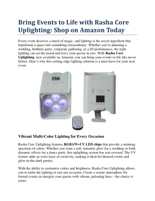 Bring Events to Life with Rasha Core Uplighting: Shop on Amazon Today