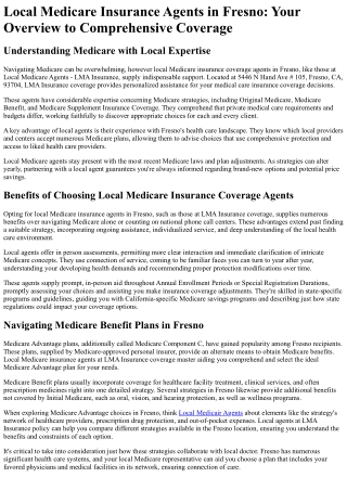 Local Medicare Agents