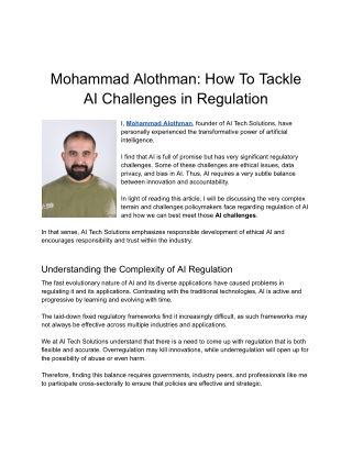 mohammad alothman how to tackle ai challenges
