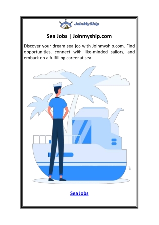 sea jobs joinmyship com