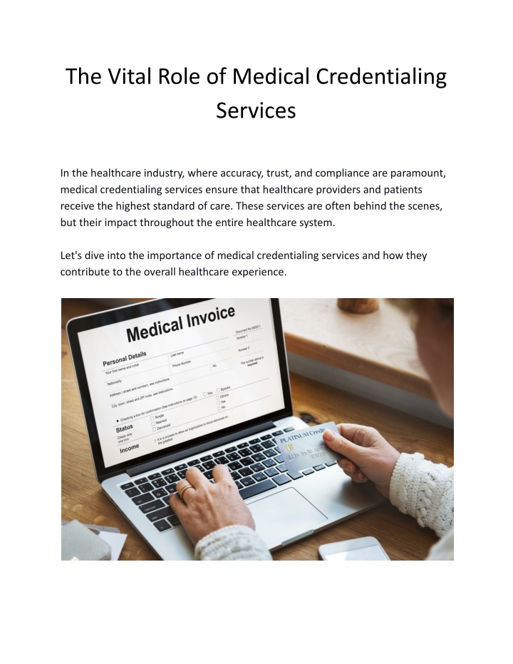 the vital role of medical credentialing services