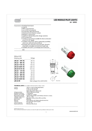 LM Series Electrical Components – Product Catalog