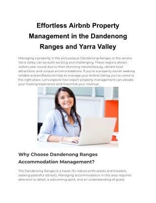 Holiday Rental Management Dandenong Ranges