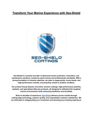 Sea-Shield marine coating