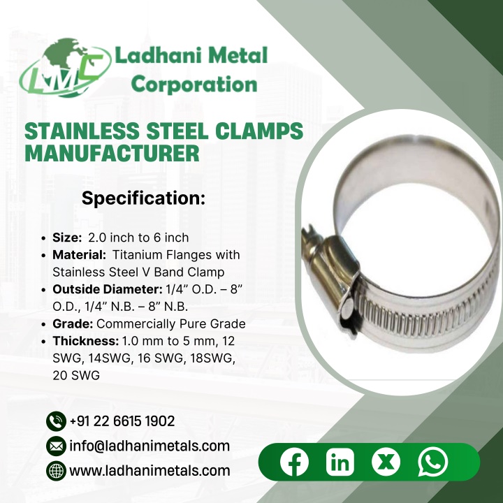 stainless steel clamps manufacturer