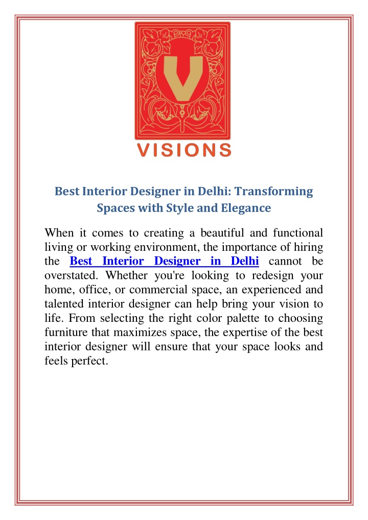 best interior designer in delhi transforming