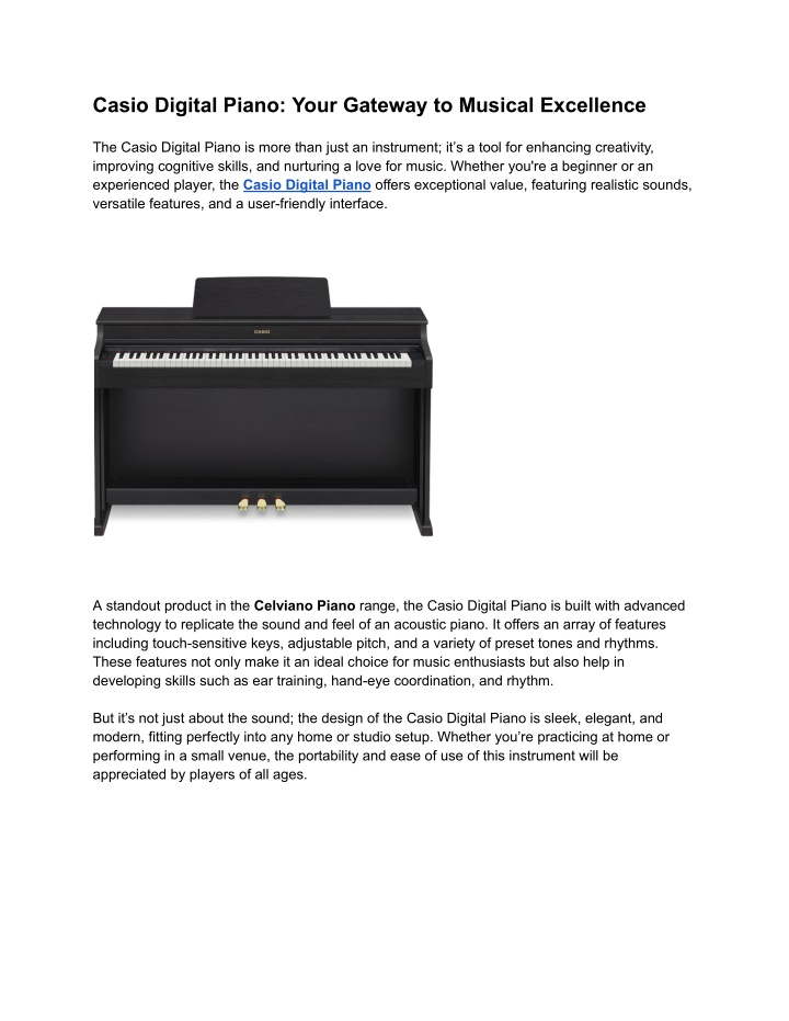 casio digital piano your gateway to musical