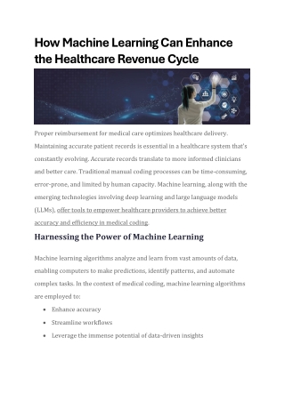 How Machine Learning Can Enhance the Healthcare Revenue Cycle - AGS Health