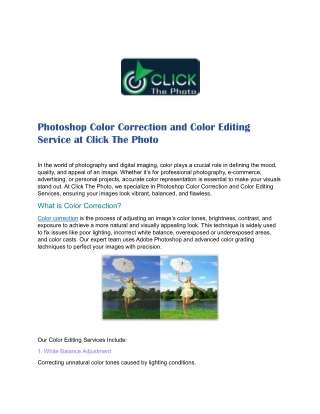 photoshop color correction and color editing