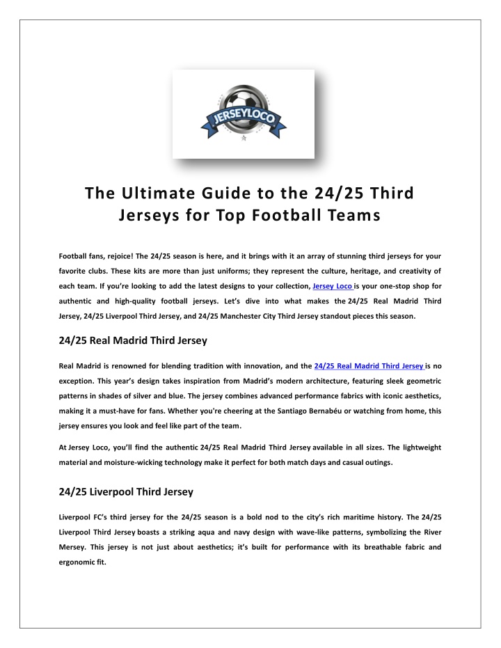 the ultimate guide to the 24 25 third jerseys