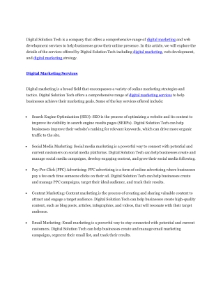 Digital Marketing Services