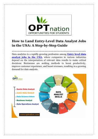 How to Land Entry-Level Data Analyst Jobs in the USA A Step by Step Guide