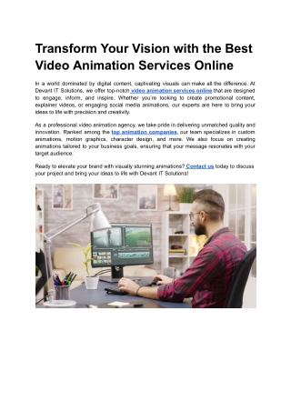 transform your vision with the best video