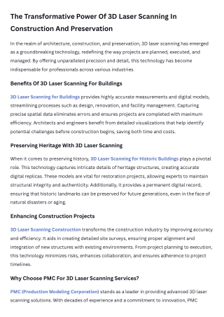 the transformative power of 3d laser scanning