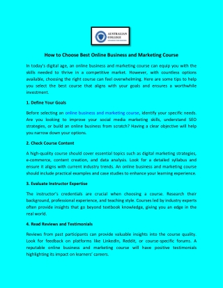 how to choose best online business and marketing