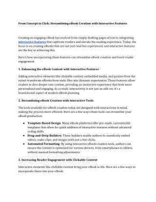 from concept to click streamlining ebook creation
