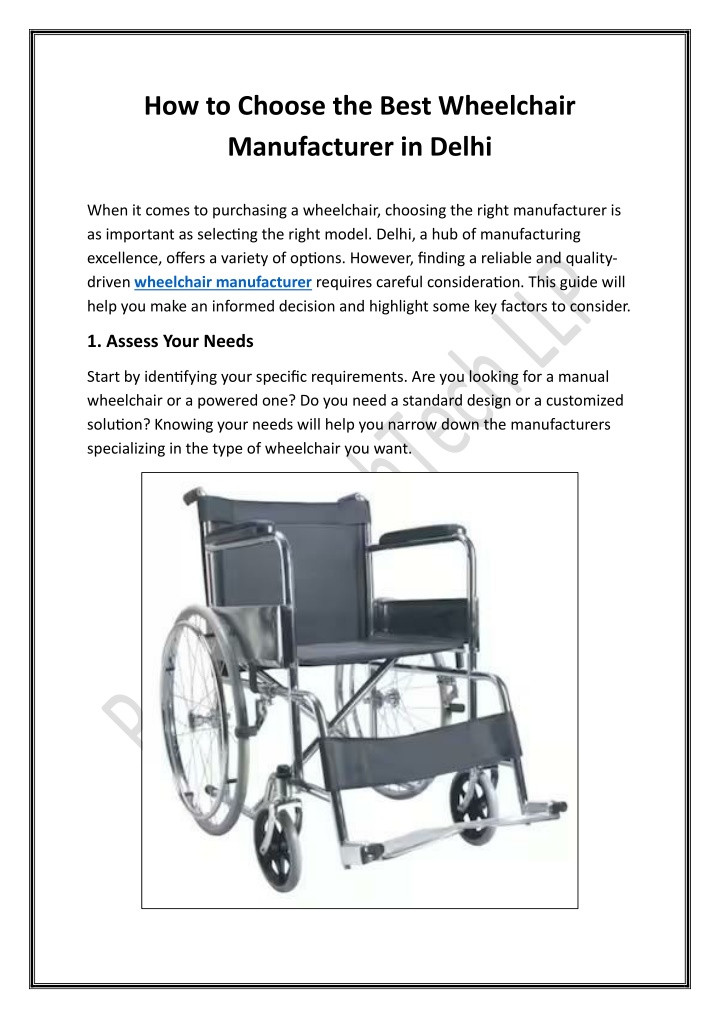 how to choose the best wheelchair manufacturer