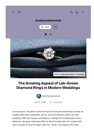 The Growing Appeal of Lab-Grown Diamond Rings in Modern Weddings