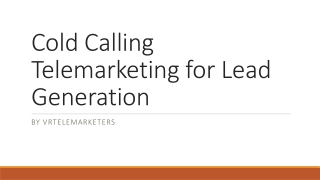 Cold Calling Telemarketing for Lead Generation