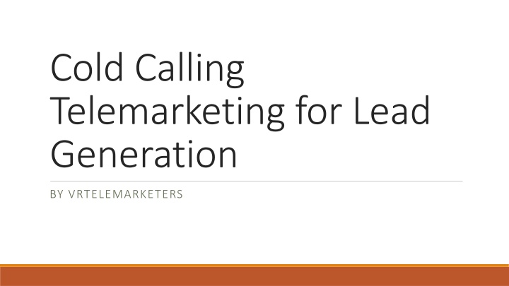 cold calling telemarketing for lead generation