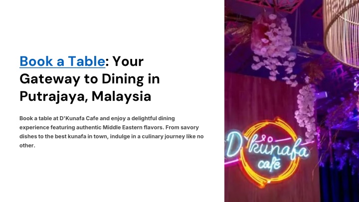 book a table your gateway to dining in putrajaya