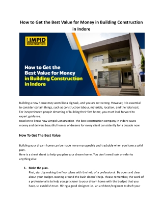 How to Get the Best Value for Money in Building Construction in Indore.docx