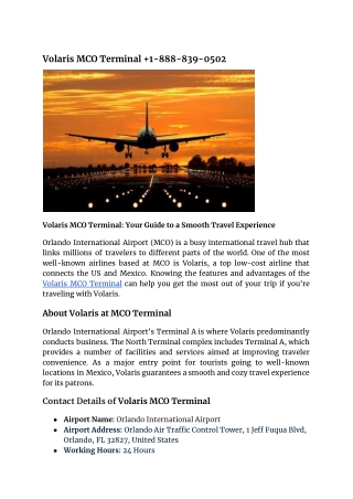 volaris mco terminal 1 888 839 0502