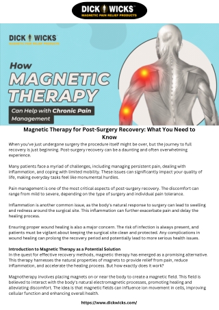 Magnetic Therapy for Post-Surgery Recovery What You Need to Know