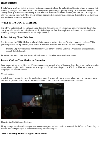 How the DDTC Method Can Streamline Your Marketing Process