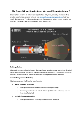 The Power Within How Batteries Work and Shape Our Future