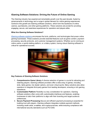 igaming software solutions driving the future