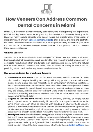 how veneers can address common dental concerns