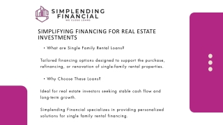 Single Family Rental Loans - Simplending Financial