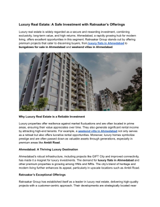Luxury Real Estate_ A Safe Investment with Ratnaakar’s Offerings