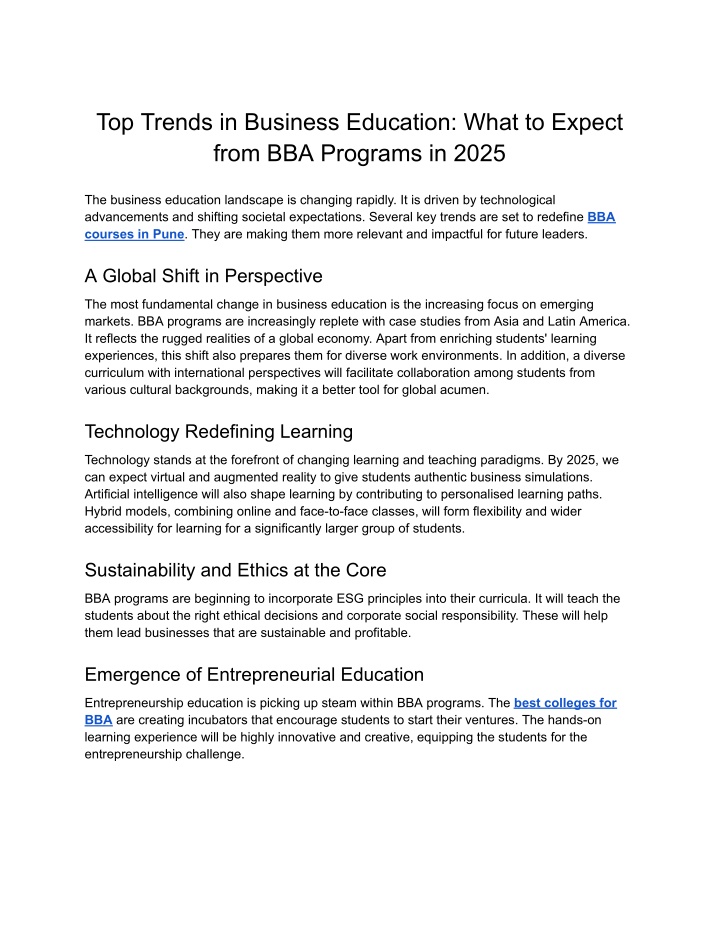 top trends in business education what to expect