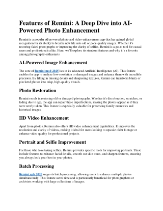 Features of Remini